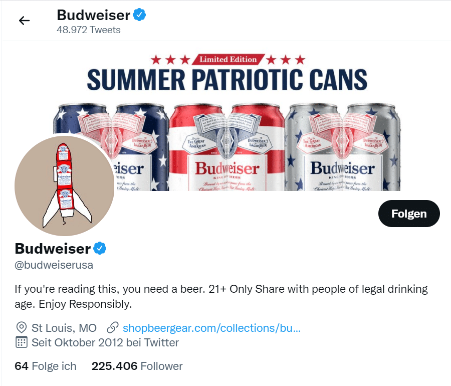 Budweiser Twitter