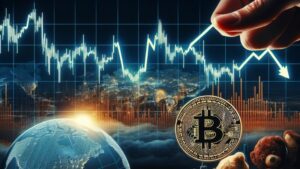 Why Is Bitcoin's Price Falling Amidst Geopolitical Tensions and Halving Event?, Concept art for illustrative purpose - Monok